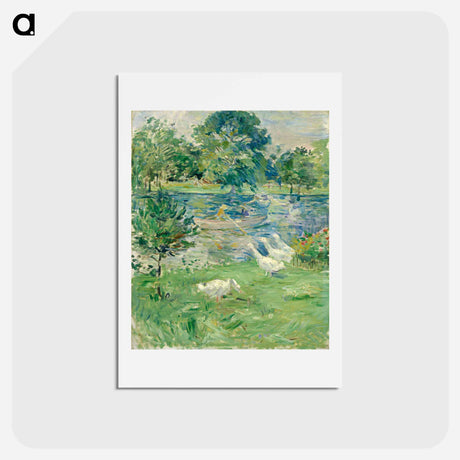 アートポストカード-Girl in a Boat with Geese
 - ベルト モリゾ Postcard.