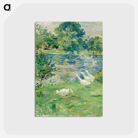 アートポストカード-Girl in a Boat with Geese
 - ベルト モリゾ Postcard.