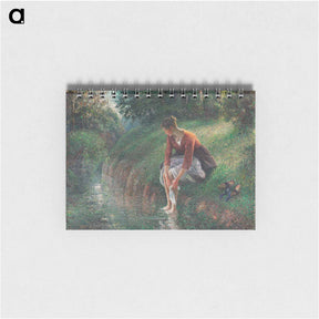 アートメモ帳-Woman Bathing Her Feet in a Brook - カミーユ ピサロ Memo.
