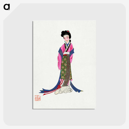 古代の衣装の貴婦人 - 中国の衣装 Postcard.