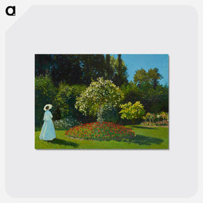 アートポストカード-Lady in the garden - クロード モネ Postcard.
