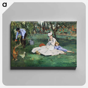 アートパネル-The Monet Family in Their Garden at Argenteuil - エドゥアール マネ Canvas.