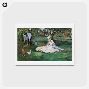 アートポストカード-The Monet Family in Their Garden at Argenteuil - エドゥアール マネ Postcard.
