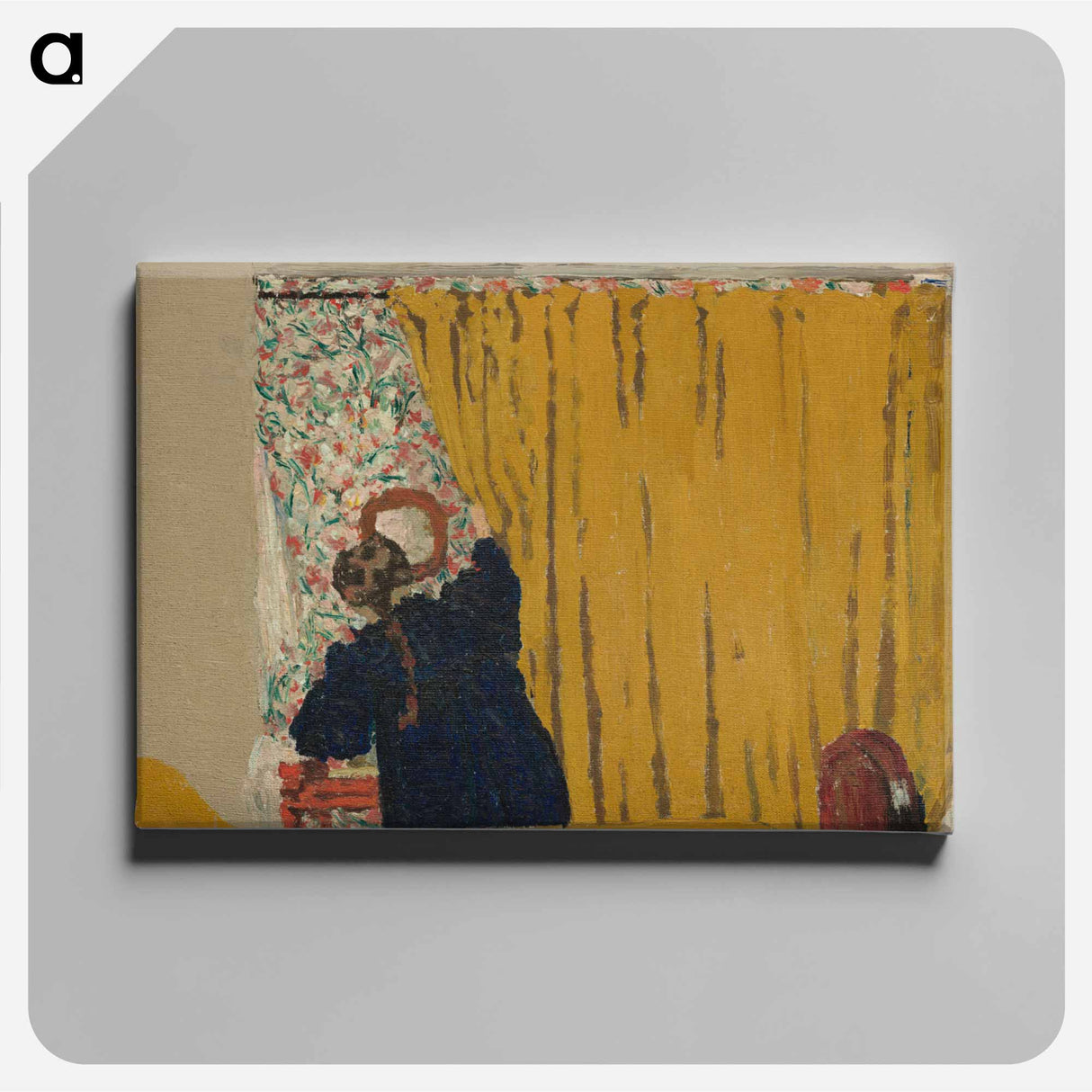 The Yellow Curtain - エドゥアール ヴュイヤール Canvas.
