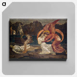 Cupid and Psyche - Palace Green Murals - Psyche receiving the Casket from Proserpine - エドワード バーン ジョーンズ Canvas.