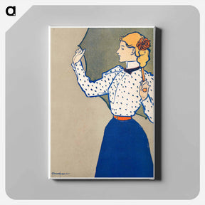 アートパネル-Woman holding umbrella - エドワード ペンフィールド Canvas.