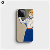 Woman holding umbrella - Edward Penfield Phone Case.