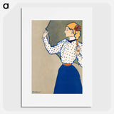 Woman holding umbrella - Edward Penfield Poster.