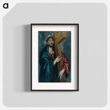 Jesucristo cargando con la cruz y con la mirada puesta en el cielo - エル グレコ Poster.