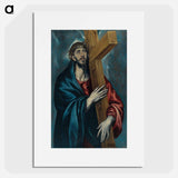 Jesucristo cargando con la cruz y con la mirada puesta en el cielo - エル グレコ Poster.