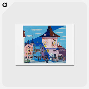 アートポストカード-Bern with Belltower - エルンスト ルートヴィヒ キルヒナー Postcard.