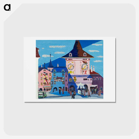 アートポストカード-Bern with Belltower - エルンスト ルートヴィヒ キルヒナー Postcard.