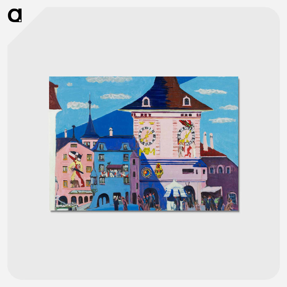 アートポストカード-Bern with Belltower - エルンスト ルートヴィヒ キルヒナー Postcard.