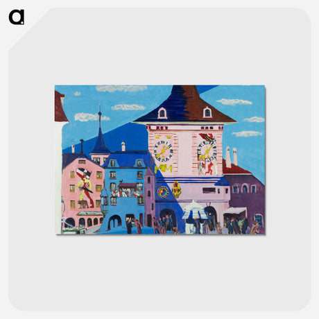 アートポストカード-Bern with Belltower - エルンスト ルートヴィヒ キルヒナー Postcard.