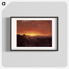 アートポスター-Morning, Looking East over the Hudson Valley from Catskill Mountains - フレデリック エドウィン チャーチ Poster.