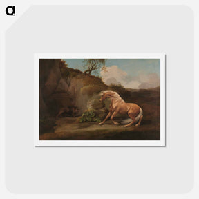 アートポストカード-Horse Frightened by a Lion
 - ジョージ スタッブス Postcard.