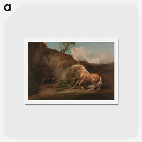 アートポストカード-Horse Frightened by a Lion
 - ジョージ スタッブス Postcard.