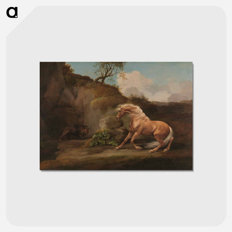 アートポストカード-Horse Frightened by a Lion
 - ジョージ スタッブス Postcard.
