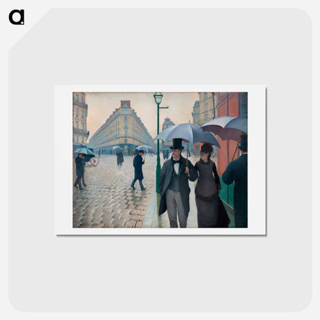 アートポストカード-Paris Street Rainy Day - ギュスターヴ カイユボット Postcard.