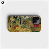 Tiger in a Tropical Storm - Henri Rousseau Phone Case.