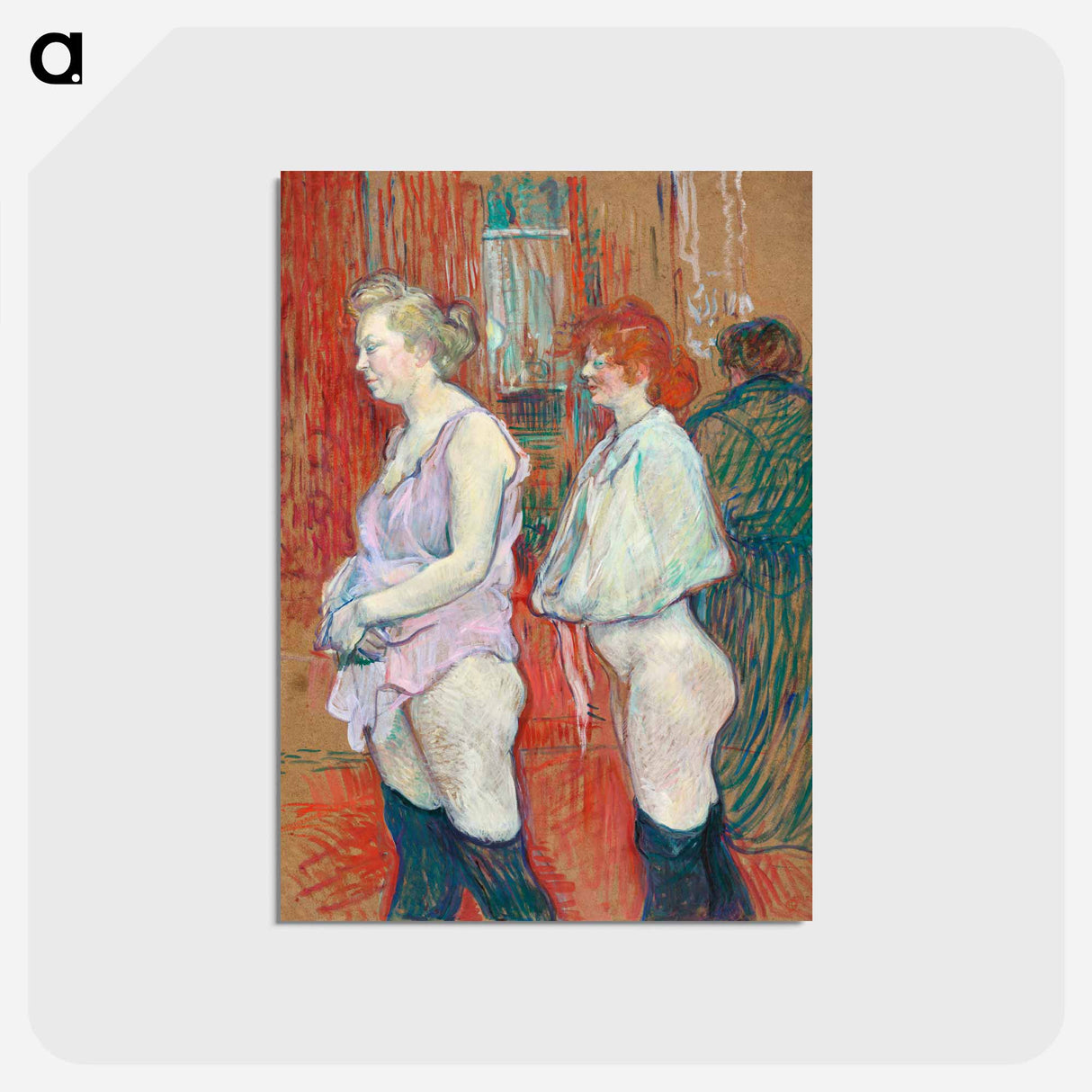 アートポストカード-Rue des Moulins - アンリ ド トゥールーズ ロートレック Postcard.
