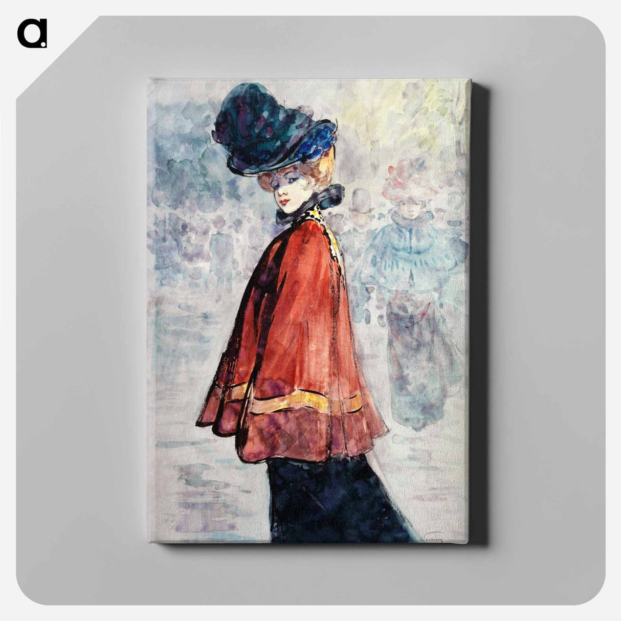Elegant in red cape - アンリ ソム Canvas.