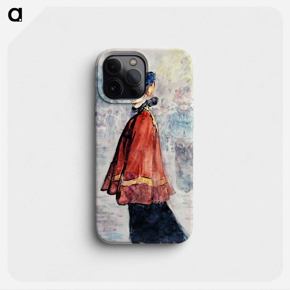 Elegant in red cape - アンリ ソム Phone Case.