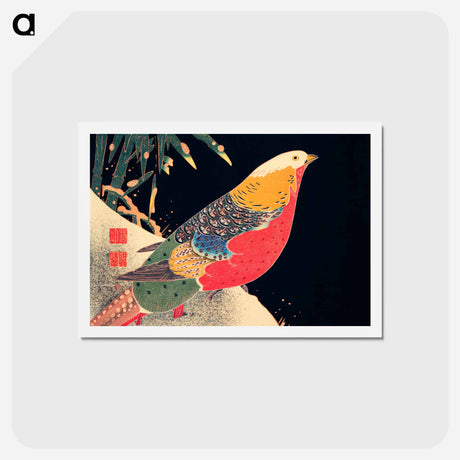 アートポストカード-Golden Pheasant in the Snow
 - 伊藤若冲 Postcard.
