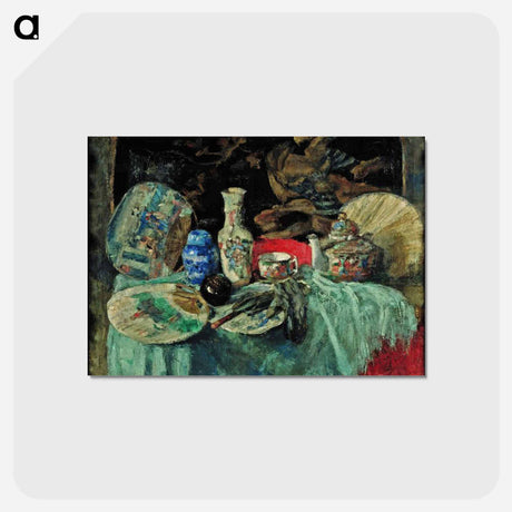 アートポストカード-Chinese Porcelain with Fans - ジェームズ アンソール Postcard.