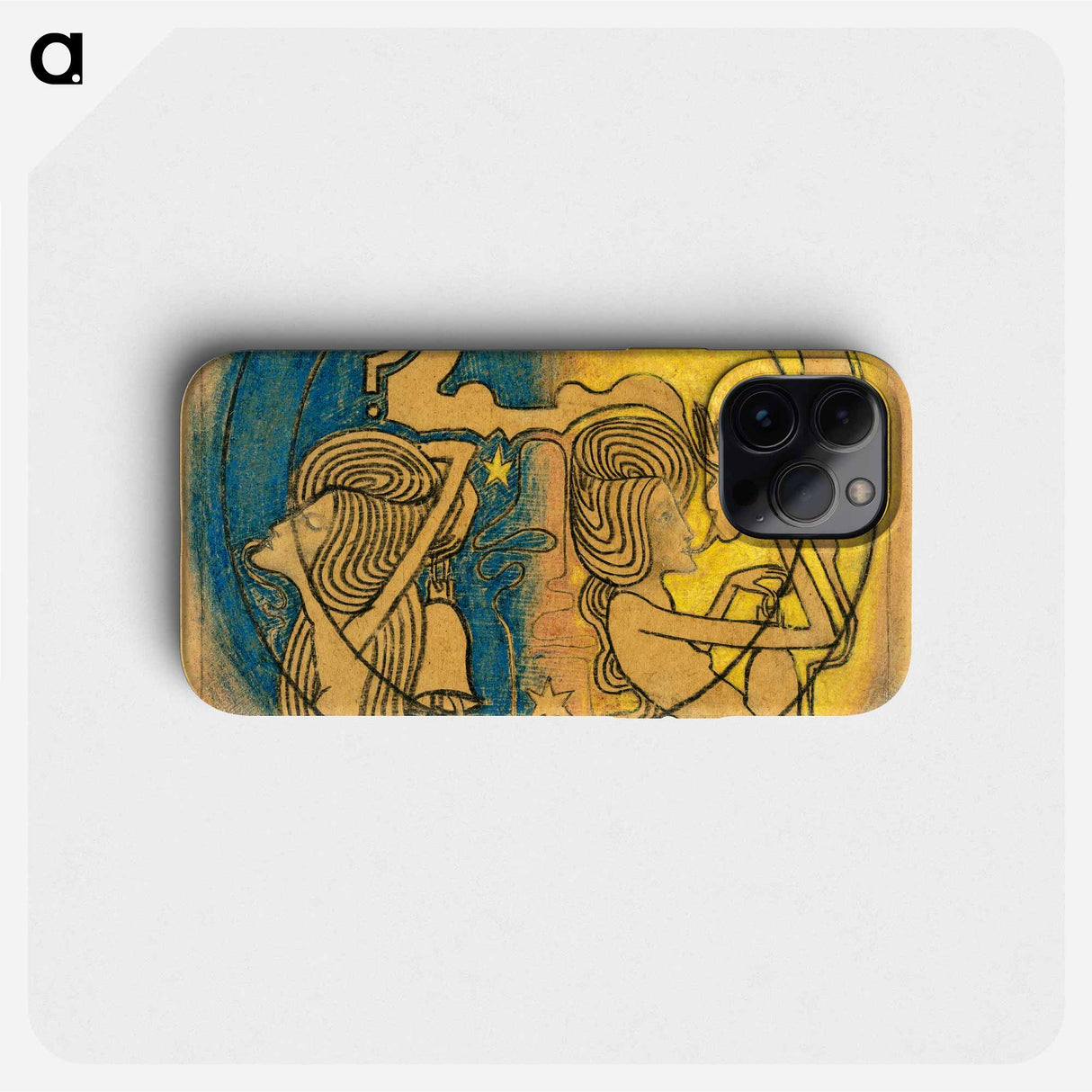 Two stylized female figures with clock in hand by Jan Toorop - Jan Toorop Phone Case.