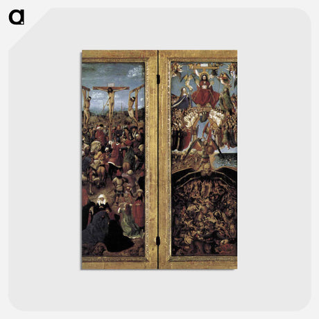 アートポストカード-Crucifixion and Last Judgement diptych - ヤン ファン エイク Postcard.
