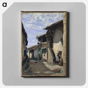 アートパネル-A Village Street: Dardagny
 - ジャン バティスト カミーユ コロー Canvas.