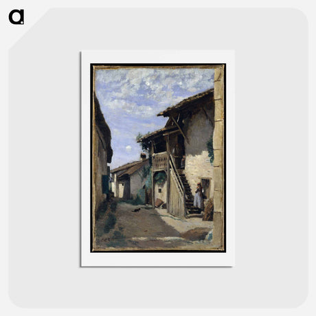 アートポストカード-A Village Street: Dardagny
 - ジャン バティスト カミーユ コロー Postcard.