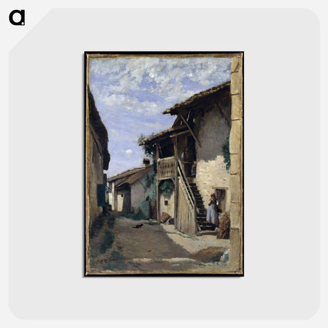 アートポストカード-A Village Street: Dardagny
 - ジャン バティスト カミーユ コロー Postcard.