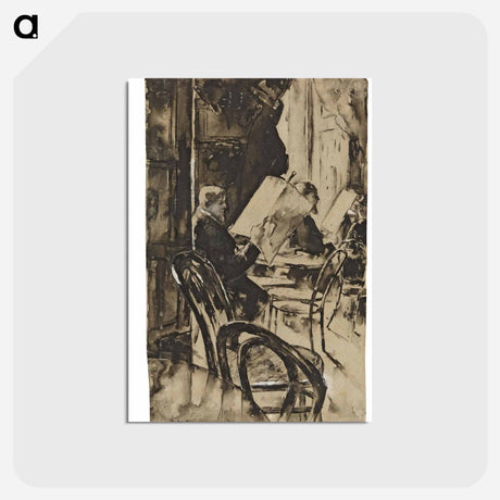 アートポストカード-Im Café Bauer - レッサー ユリィ Postcard.