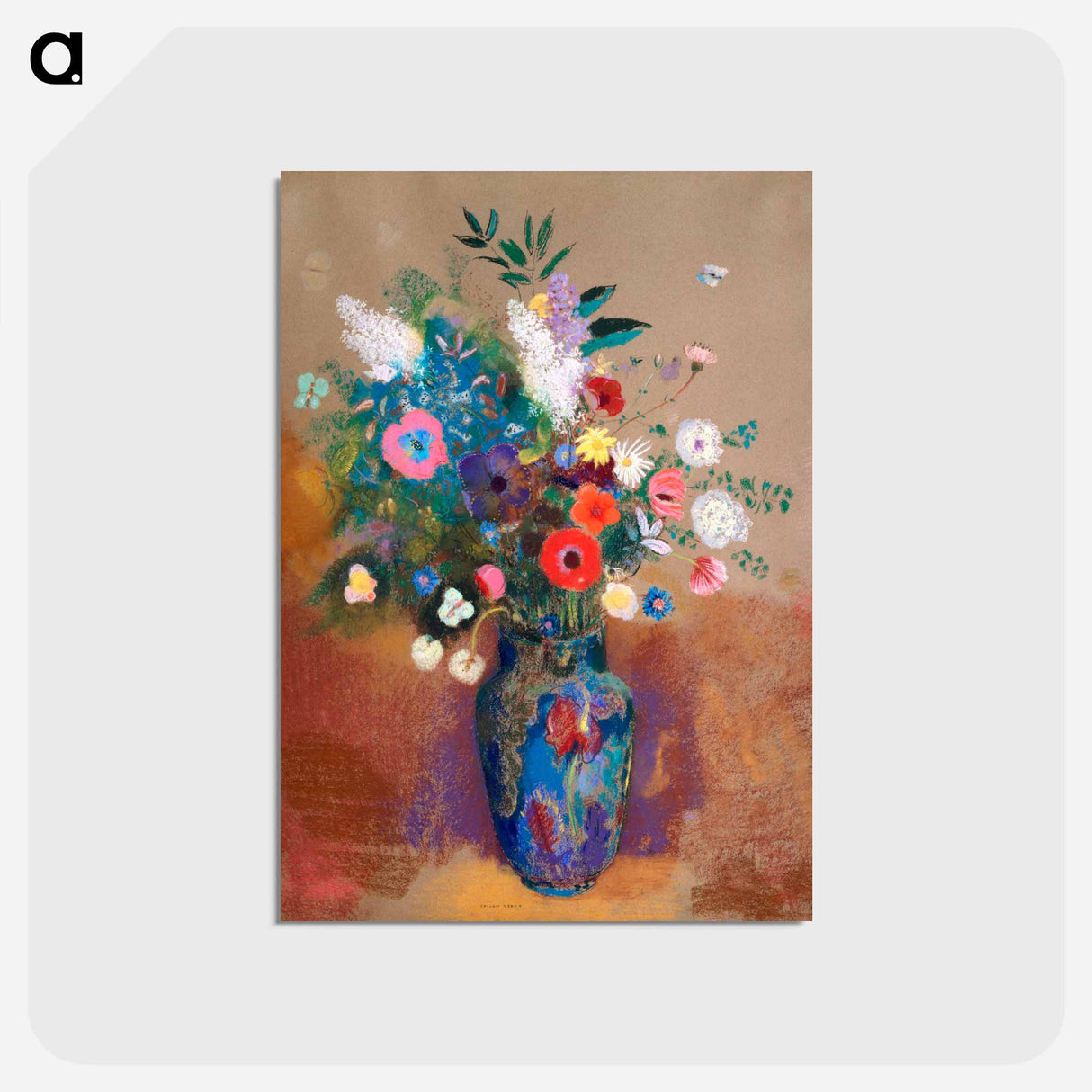 アートポストカード-Bouquet of Flowers - オディロン ルドン Postcard.