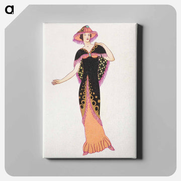 Woman in a black tubular dress - オットー フリードリヒ カール レンデッケ Canvas.