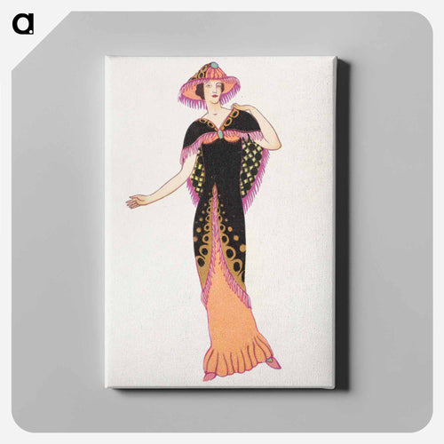 Woman in a black tubular dress - オットー フリードリヒ カール レンデッケ Canvas.