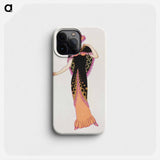 Woman in a black tubular dress - オットー フリードリヒ カール レンデッケ Phone Case.