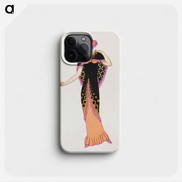 Woman in a black tubular dress - オットー フリードリヒ カール レンデッケ Phone Case.