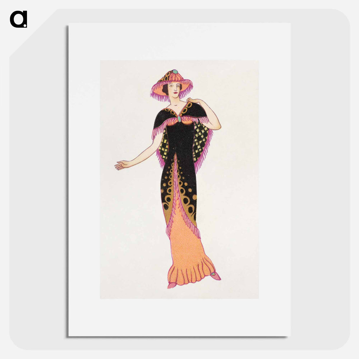 Woman in a black tubular dress - オットー フリードリヒ カール レンデッケ Poster.