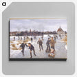 アートパネル-Children Skating Outside Fåborg
 - ピーター ハンセン Canvas.