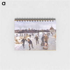 アートメモ帳-Children Skating Outside Fåborg
 - ピーター ハンセン Memo.
