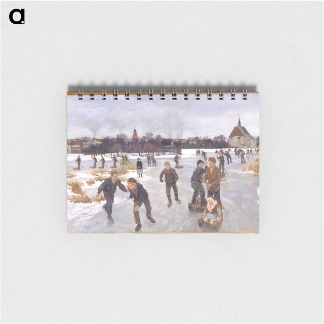 アートメモ帳-Children Skating Outside Fåborg
 - ピーター ハンセン Memo.