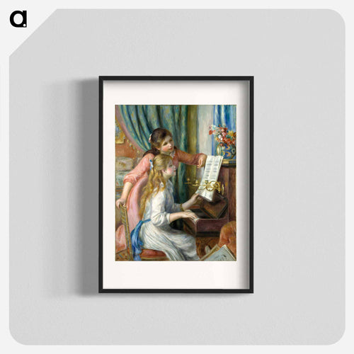 Two Young Girls at the Piano - ピエール オーギュスト ルノワール Poster.