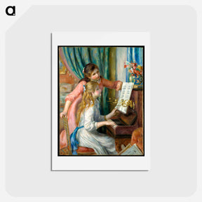 アートポストカード-Two Young Girls at the Piano - ピエール オーギュスト ルノワール Postcard.