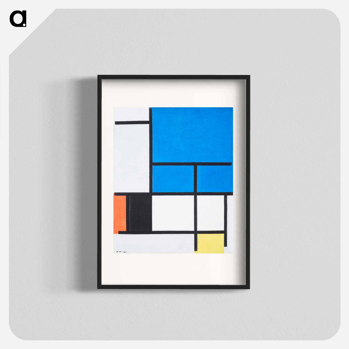 Composition with Large Blue Plane, Red, Black, Yellow, and Gray - Piet Mondrian Poster.