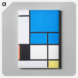 Composition with Large Blue Plane, Red, Black, Yellow, and Gray - Piet Mondrian Canvas.