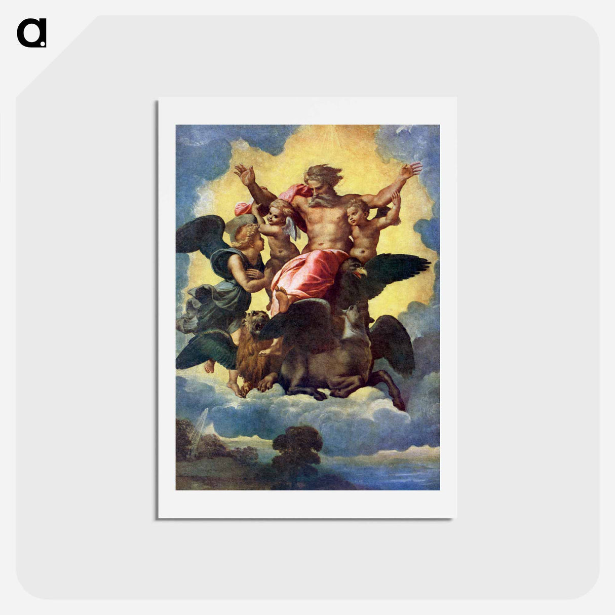Raphael's Ezekiel's Vision - ラファエロ サンティ Postcard.
