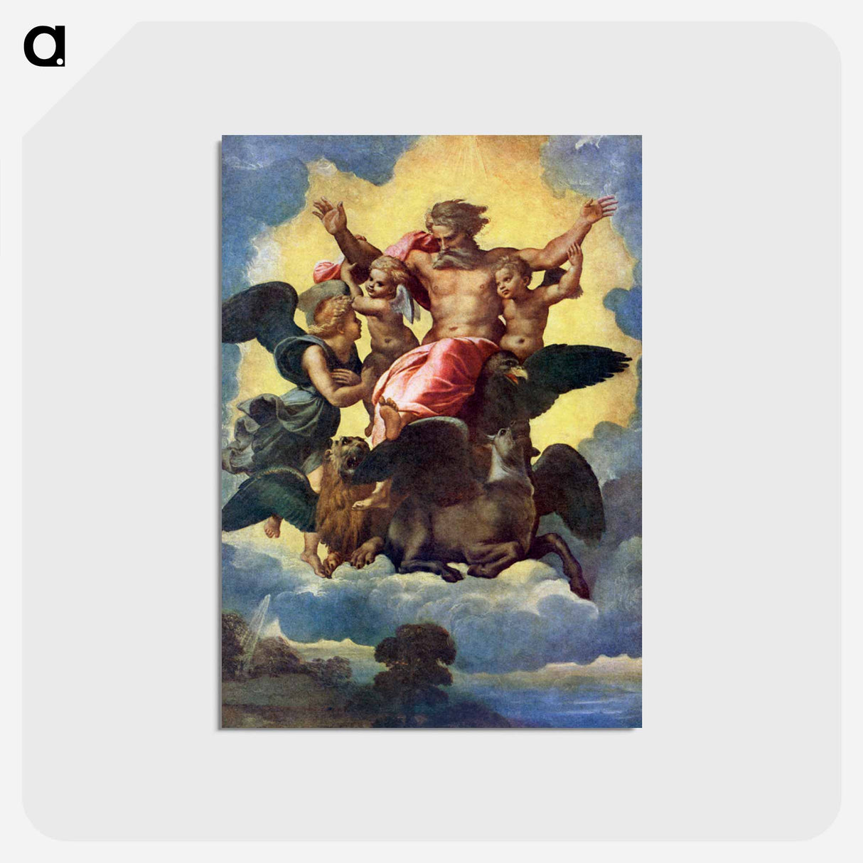 Raphael's Ezekiel's Vision - ラファエロ サンティ Postcard.
